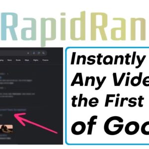 RapidRanker AI Review Demo Bonus - Instantly Rank Any Video on the First Page of Google